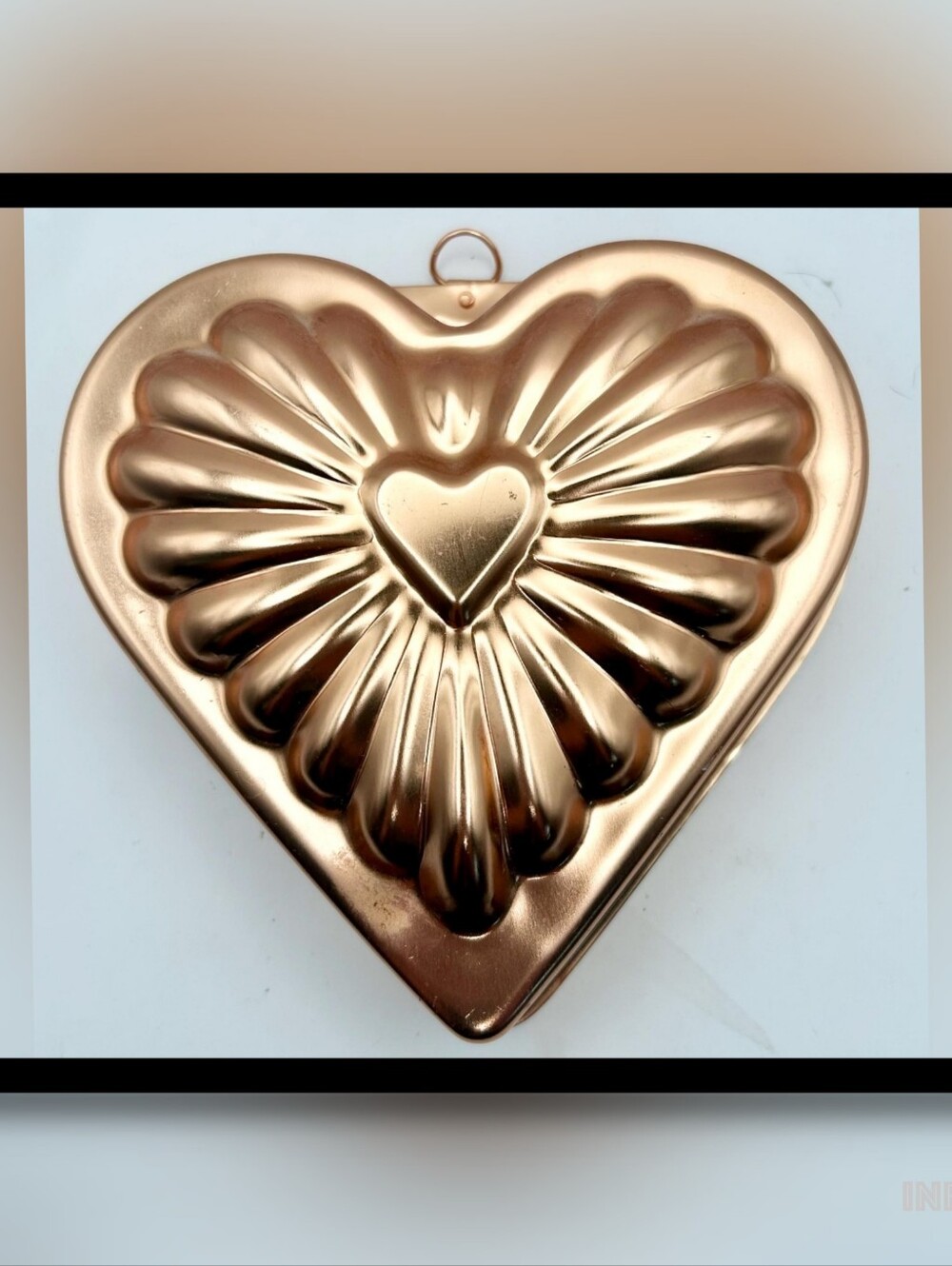 Vintage Coppwr Heart-Shaped Copper Mold